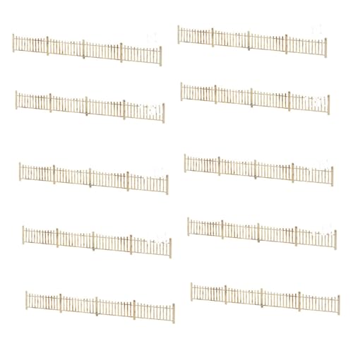 10 Stück Miniaturzaun Modell Modellbahnzaun Figurenmodell Architekturmodell Zaunzubehör Aus Holz Authentische Nachbildung für Hobbyprojekte Geschenkid, Stil B