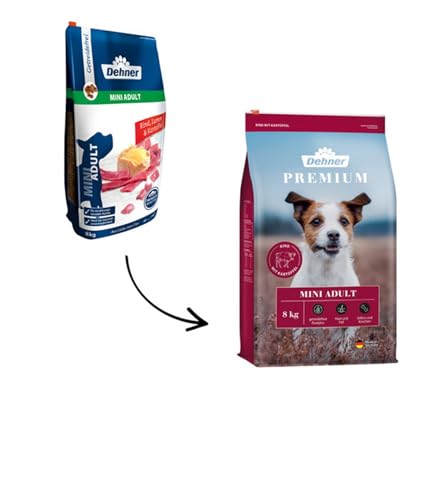 Dehner Premium Hundefutter, Trockenfutter getreidefrei, für ausgewachsene Hunde kleiner Rassen, Rind / Lamm / Kartoffel, 8 kg