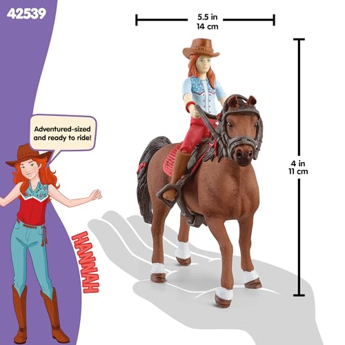 Image of Schleich Horse Club - 10Pc Hannah & Cayenne Playset - Kids 5+ | 42539 | Horse Figurine, Equestrian Toy for Girls 5+, Realistic Horse Toy, Screen-Free Imaginative Pretend Play, Party Gifts