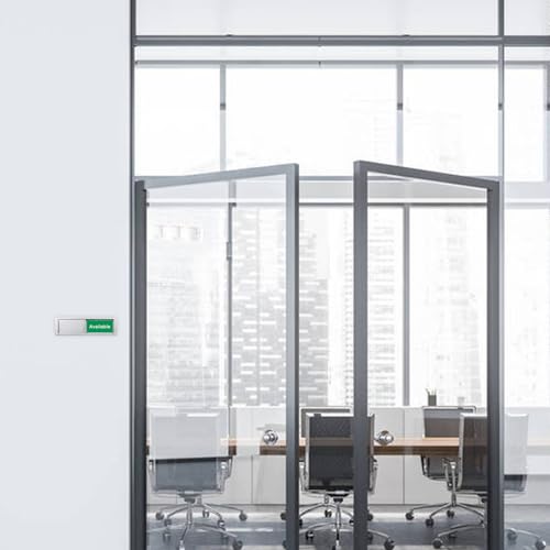 Image of Testing In Progress /Available Sign,Do Not Disturb Door Indicator for Labs, Research Centers, Workplace,Privacy Slider Door Indicator Tells Whether Room Vacant or Occupied, 7'' x 2'' - Silver
