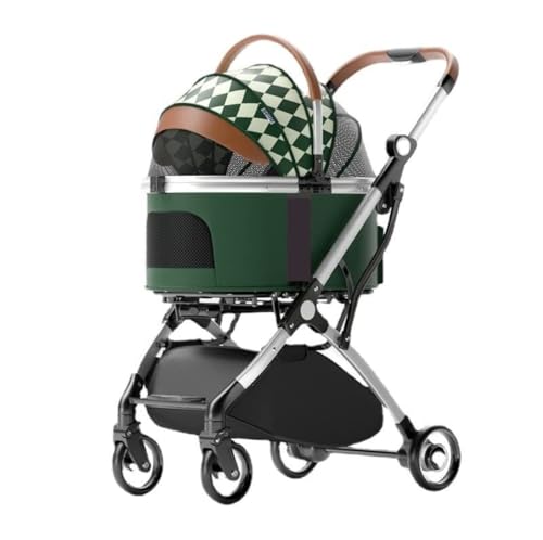 Poussette 3 en 1 chats et chiens avec sac amovible et cadre aluminium léger
