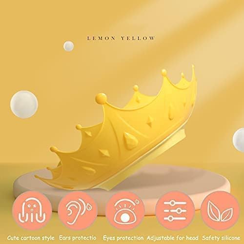 VANSHORA Baby Bath Shower Cap Adjustable Silicone Shampoo Shield Waterproof Bath Visor Hat for Kids Toddler Ear Eye Protection Bathing Hair Wash Cap Children Bathing Crown 1