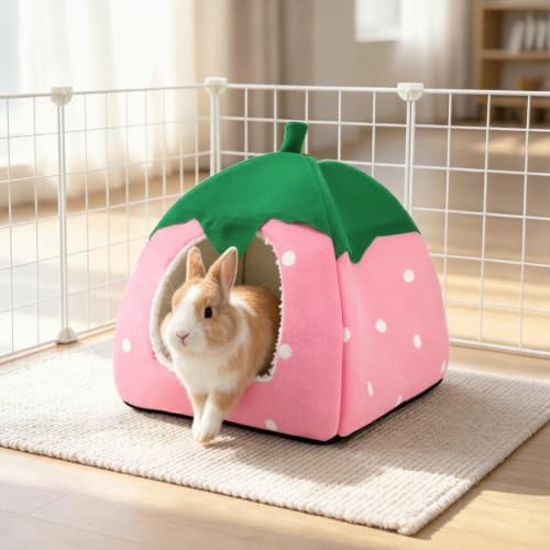 Tierecare Guinea Pig Hideout Bed Dwarf Rabbit House Cave Accessories Cozy Hide-Out for Little Bunny Hedgehog Ferret Chinchilla&Other Small Animals - 2