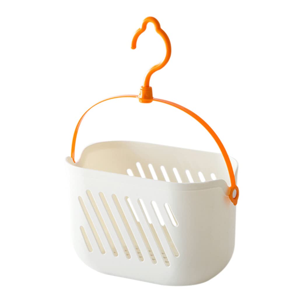 Cabilock Cesto Appendibile In Plastica Con Gancio Per Cucina E Bagno - Organizer Verticale 23x14x13 Cm - Bianco
