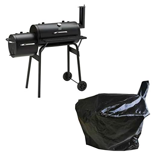 Neo Rökgrill med stor fat BBQ utomhus träkol bärbar grill trädgård trumma med lock