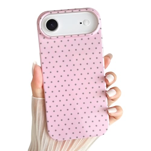 Yeddabox for iPhone 17 Air Case Cute Polka Dot Phone Case Soft TPU Slim Shockproof Phone Cover for Women Girls, Pink