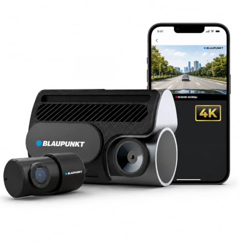 Image of Blaupunkt BPM 220 Smartchoice Dual Channel Dash Cam|4K Front (3048x2016) + 1080P Rear FHD|130 & 120 Wide Angle Lens|WiFi App Control|24-Hr Parking Monitor|Supports 512GB SD|Hardwire Kit Included