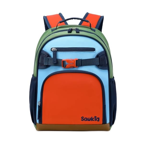 Boys-Backpack-for-Kids-6-8-Kindergarten-Nylon-Bookbag-for-School-Boy-5-7-Orange-Blue Sawkig Boys Backpack for Kids 4-6 Kindergarten Nylon Bookbag for School Boy 5-7 (Orange Blue)