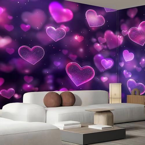 Papel pintado 3d para tapar imperfecciones mural violeta grande salón 4