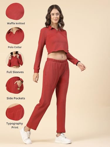Image of Rigo Cotton Co-ord Set for Women | Round Neck, Slim Fit Tracksuit Co-ords Set for Women | Stylish Dresses for Women | Casual Wear, Beach Wear, Vacation Wear Outfit for Women