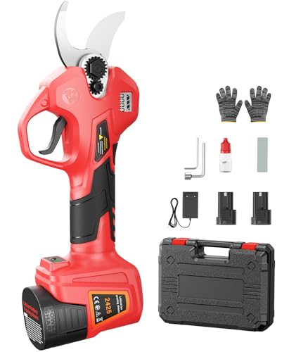 Image of Electric Pruning Shears for Gardening,Garden Shears Cutter 0.5 Second Shear Speed 0.8-1.4 inchCutting Diameter Brushless Trimming Branch,Pruning Shears with 6000 Cuts of 2 Rechargeable Battery