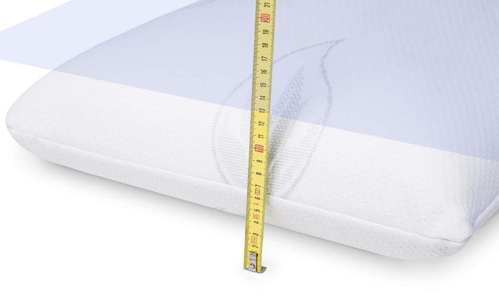 SABANALIA Pack 2 Almohadas Viscoelásticas Aloe Vera Cama 75 | Doble funda: exterior Aloe Vera con cremallera + interior protectora. Altura 14 cm. Medida 75x40 cm.