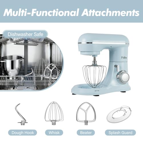 Kitchen in the box Fab Series Stand Mixer, 6.5QT Large Capacity Mixer, 10-Speed Dough Mixer with Egg Whisk,Dough Hook,Beater for Home Baking (BLUE, 6.5 QT) by Kitchen in the box - Image 5