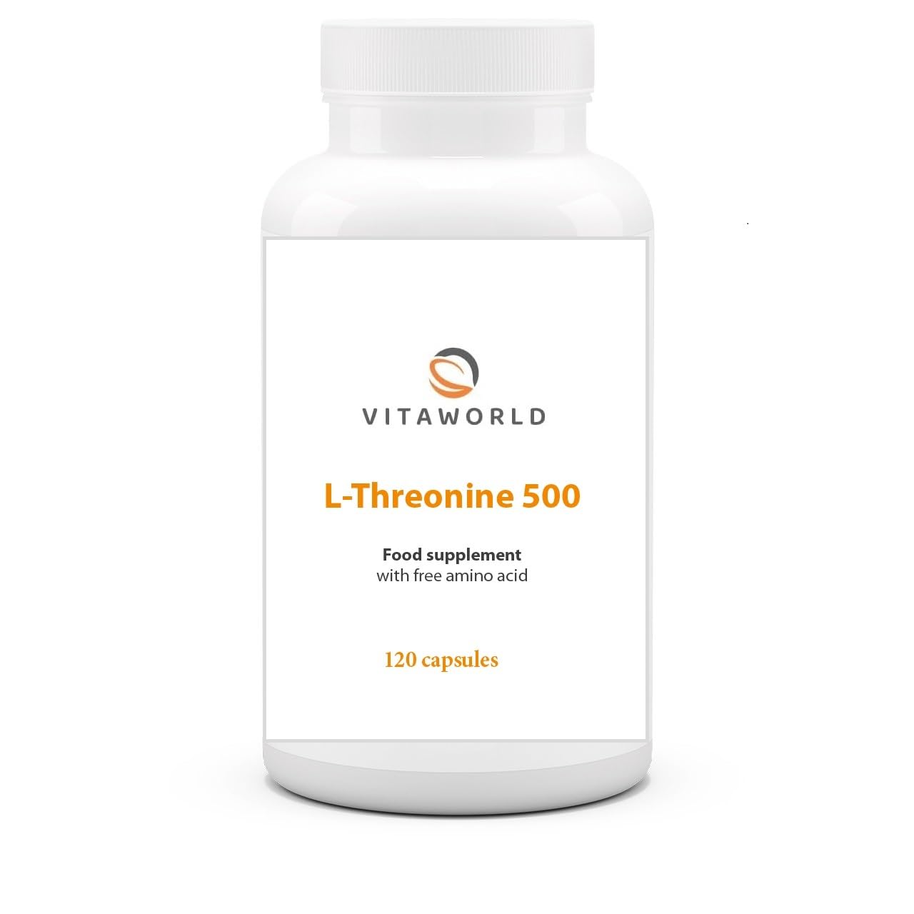 Vita world L-Threonine 500mg l 120 Capsules l Essential Amino Acid l Vegan l no aunwanted additives l Made in Germany
