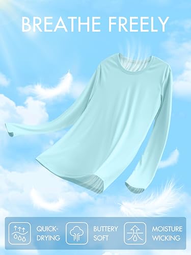 2 Pack Rash Guard for Women UPF 50+ Sun Shirts UV Protection Long Sleeve Workout Tops Lightweight Quick Dry Swim Hiking Shirt3