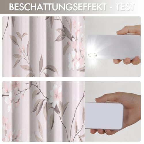 Rideaux opaques à oeillets finitions draperies haut de gamme rose - 7