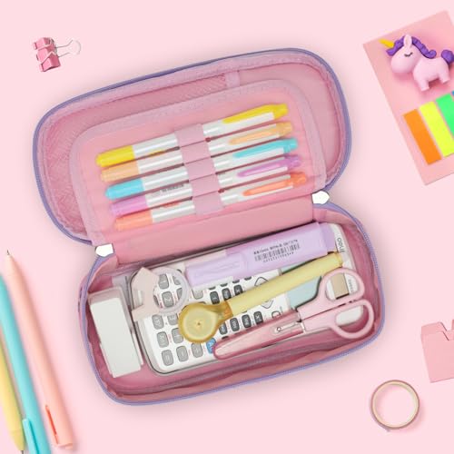 Image of Bagseri Pencil Case for Kids - Special Cute Pencil Pouch for Girls Large Capacity Pencil Bag Aesthetic Kids Pencil Box for School (Pink Butterfly)