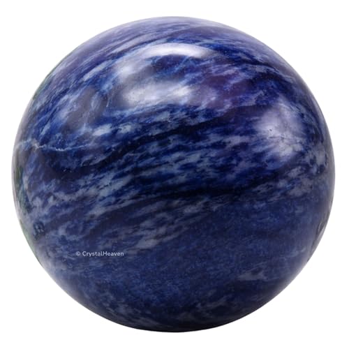 Image of Certified Sodalite Crystal Ball for Meditation - Premium Crystal Vastu Items for Home and Feng Shui Items for Good Luck - Ideal for Pooja Supplies and Spiritual Practices (1.5 inch Inch)