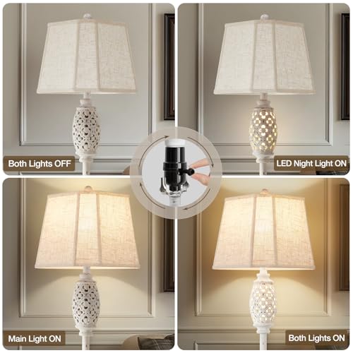 Image of Luvkczc Rustic Floor Lamp with Floral Cutouts & Light,Resin Standing Lamp | Vintage Farmhouse Style Floor Lamps for Living Room, Bedroom ,Study (Bulb Included)