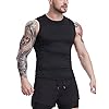 Ruowuhen 2 Pezzi Canotta Compressione Uomo, Maglia Sportiva Senza Maniche Aasciugatura Rapida per Bodybuilding Palestra Running Nero+Nero M #4