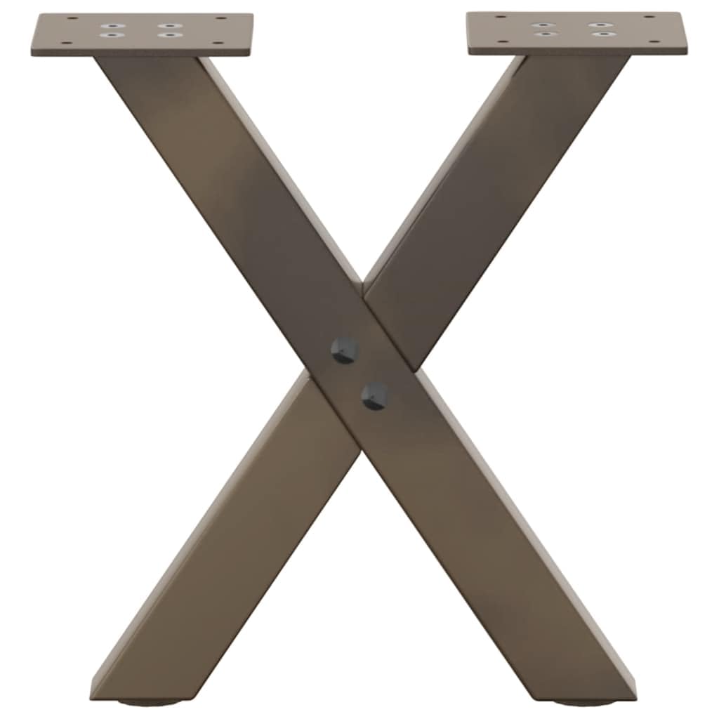 Couchtischbeine X-Form 2 Stück Naturstahl 30x(30-31) cm für DIY Möbel Bau, stabile Metallbeine mit verstellbaren Nivellierfüßen für Couchtisch, Esstisch oder Beistelltisch, robust und modern