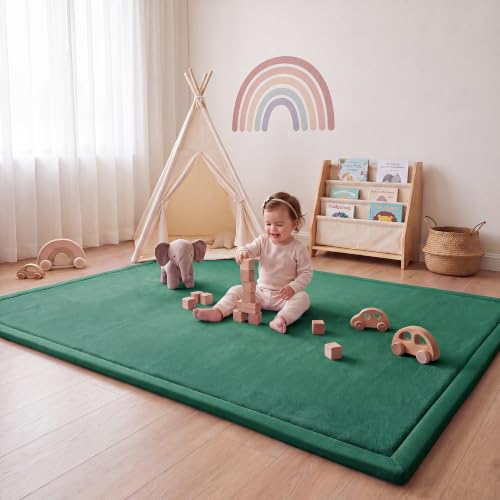 Image of 1.3 inch Thick Baby Play Mat for Floor,39x59 Memory Foam Tummy Time Mat