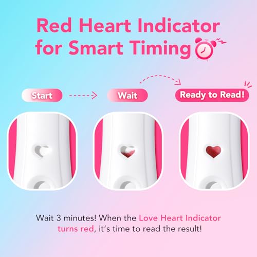 Image of Easy@Home Smart Timing Pregnancy Test: Accurate Early hCG Detection - Fast Results & Easy to Use At-Home Tests with Love Heart Indicator | 5 Pack