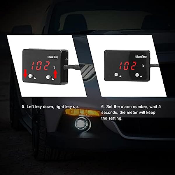 01 02 015 Indicatore EGT, Indicatore Temperatura Gas di Scarico con Display Digitale IP65 Antipolvere Impermeabile per Veicoli 12V