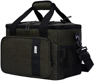 MIER 16L Large Cool Bag Insulated Lunch Box Bags Cooler Tote Bag for Adults Men Women to Work Picnic Travel Beach (Dark Green)