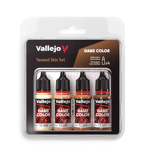 Vallejo - Tanned Skin Color Set | Game Color | Contains 4 Bottles x 18 ml (0.60 fl.oz.)