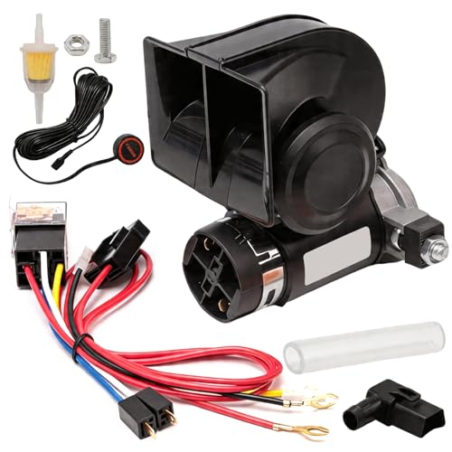 Bocina para camión de 12V y 150 dB súper ruidosa con arnés de cables e interruptor universal