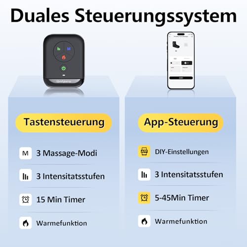 Comfytemp Kabelloses Fußmassagegerät Luftkompression Massage mit 2500mAh Akku,Fußsohlenheizung mit DIY Kontrolle per App und Knopfdruck für Knöchel,Ferse,Sohle,Fußrücken für beide Füße（2 Stück） 6