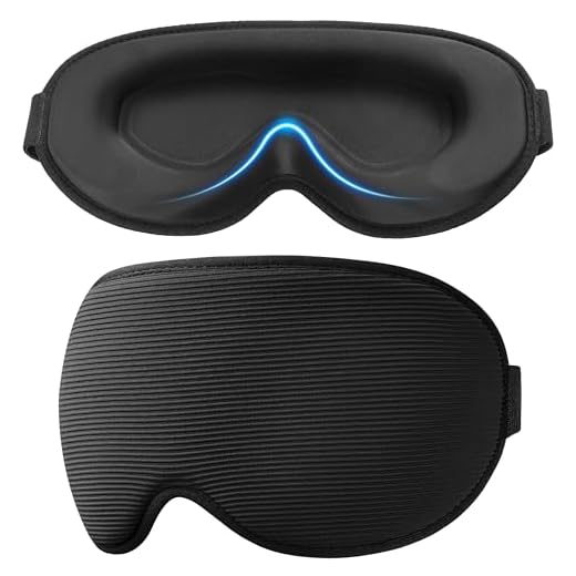 Gritin Masque de Nuit, 3D Masque de Sommeil 100% Anti-Lumière, Zéro Pression Oculaire&Design Elargi sur le Côté, Ultra-Douce&Confortable avec Bande Réglable, Cache Yeux pour Dormir pour Homme&Femme