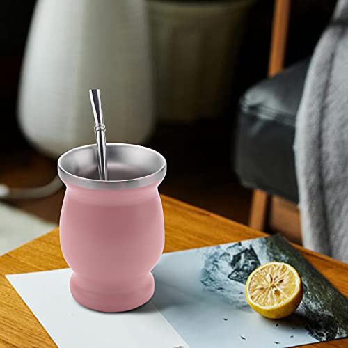 SNOWINSPRING Yerba Mate KüRbis - Juego de tazas de té de doble pared (acero inoxidable, 1 bombilla, pajita de paja… - Imagen 6