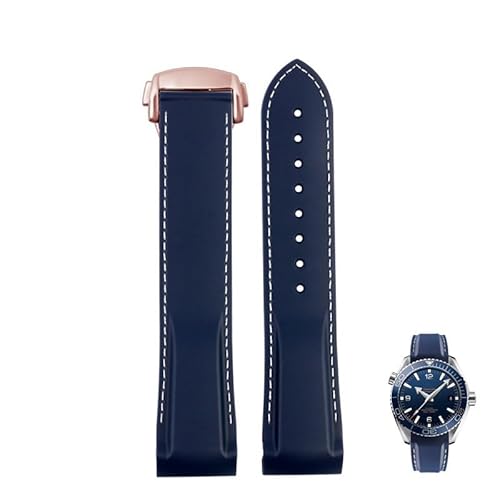 LEEKONEN ���o�[�E�H�b�`�o���h Omega's Seamaster 300 Speedmaster Planet Ocean 600�p �V���R�����v�X�g���b�v(�u���[���[�A21mm)