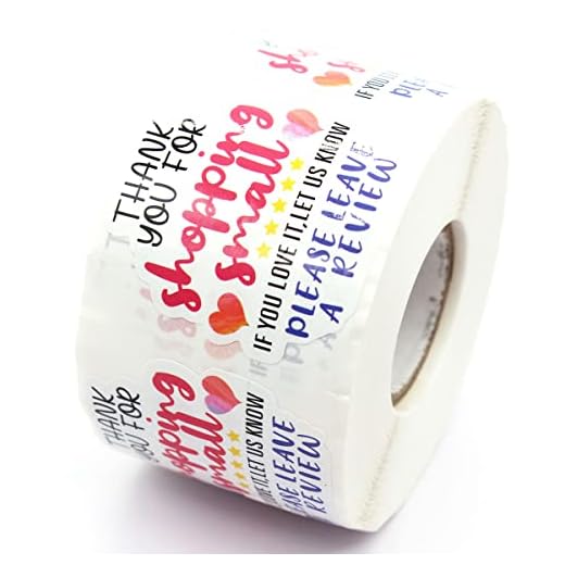 Thank You for Shopping Small Stickers,Thank You Stickers,Handmade Stickers,Small Shop Stickers,Envelopes Stickers for Small Business, Online Retailers,Handmade Goods,500 Labels Per Roll