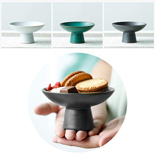 Yarnow Ceramic Snack Bowl Japanese Style Raised Fruit Plate Food Appetizer Serving Tray Candy Dessert Cake Display Dish For Soy Sauce Seasoning Dipping #TOP6