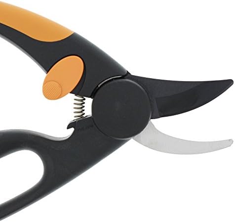 Fiskars Fingerloop Pruner Bypass P44, Cutting Diameter: 2 cm, Steel Blades with Non-Stick Coating, Length: 20 cm, Black/Orange, 1001534 - Thumbnail 4