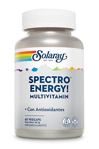 Solaray Spectro Energy Multivitamin | Con CoQ10, mezcla de luteína, hierbas y enzimas | 60 VegCaps