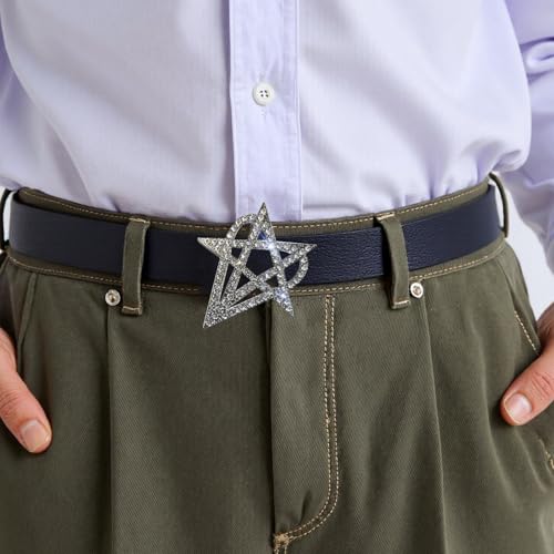 Studded Belt With Metal Eyelets PU Leather Waist Strap Band Punk Waist Sash With Star Heart Decor For Daily Wear3