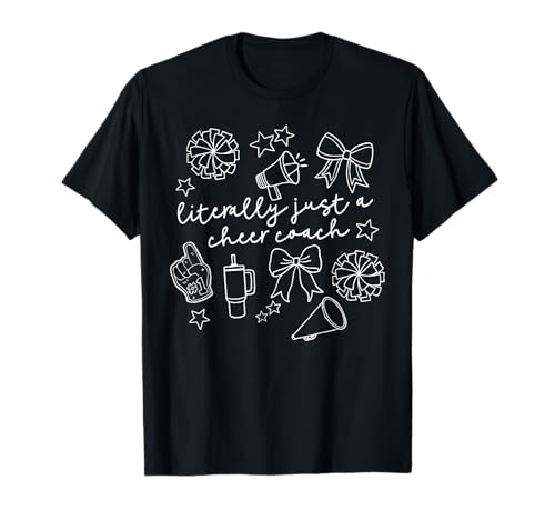 Retro Bow Literally Just A Cheer Coach Cheerleading Coach T-Shirt