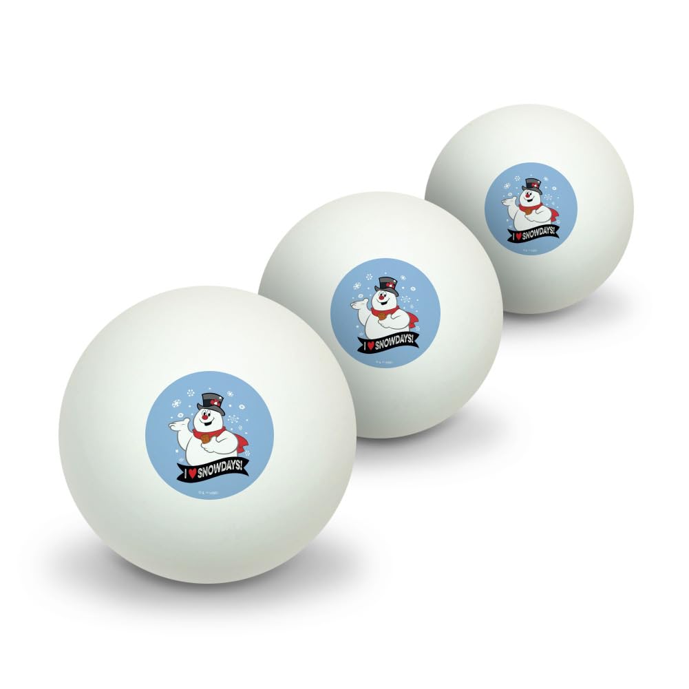 Frosty I Love Snowdays Novelty Table Tennis Ping Pong Ball 3 Pack