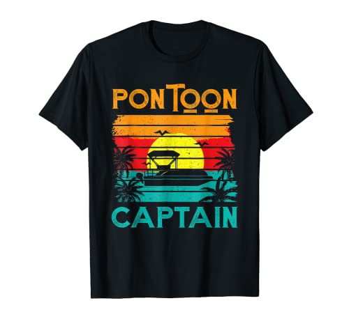 Funny Pontoon Captain Shirt Retro Vintage Style Pontoon Boat T-Shirt
