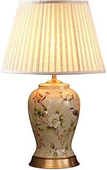 アンティークランプ　陶器　１つ Amazon.co.jp : KY LEE 陶器 デスクライト 花唐草模様 テーブルランプ