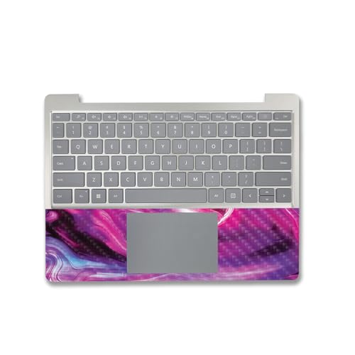 Image of MightySkins Carbon Fiber Skin Compatible with Microsoft Surface Laptop Go 3 (2023) Full Wrap Kit - Pink Melt | Protective, Durable Textured Carbon Fiber Finish | Made in The USA