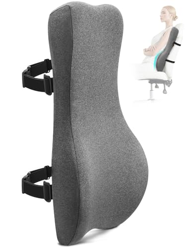 HANQIMER High Back Support Pillow for Office Chair Fully Support Entire Back for Pain Relief and Comfort - Memory Foam Lumbar Support Pillow for Office Chair,Computer,Gaming Chair