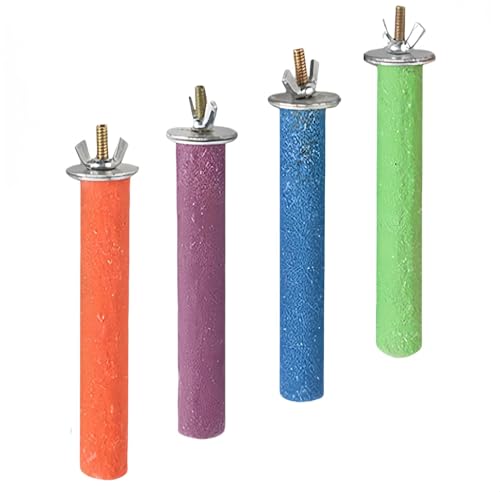 Ensemble 4 pièces Perroquet Perches, Coloré Bâton de Griffe de Perroquet, Cage Patte Broyage...
