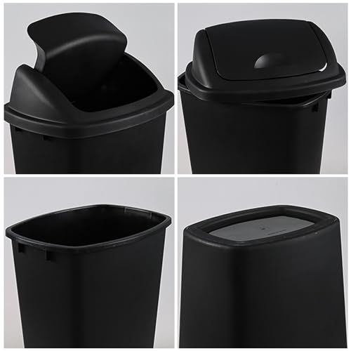 Paquete de 4 canecas de basura negras de 10 gal en plástico miniatura 3