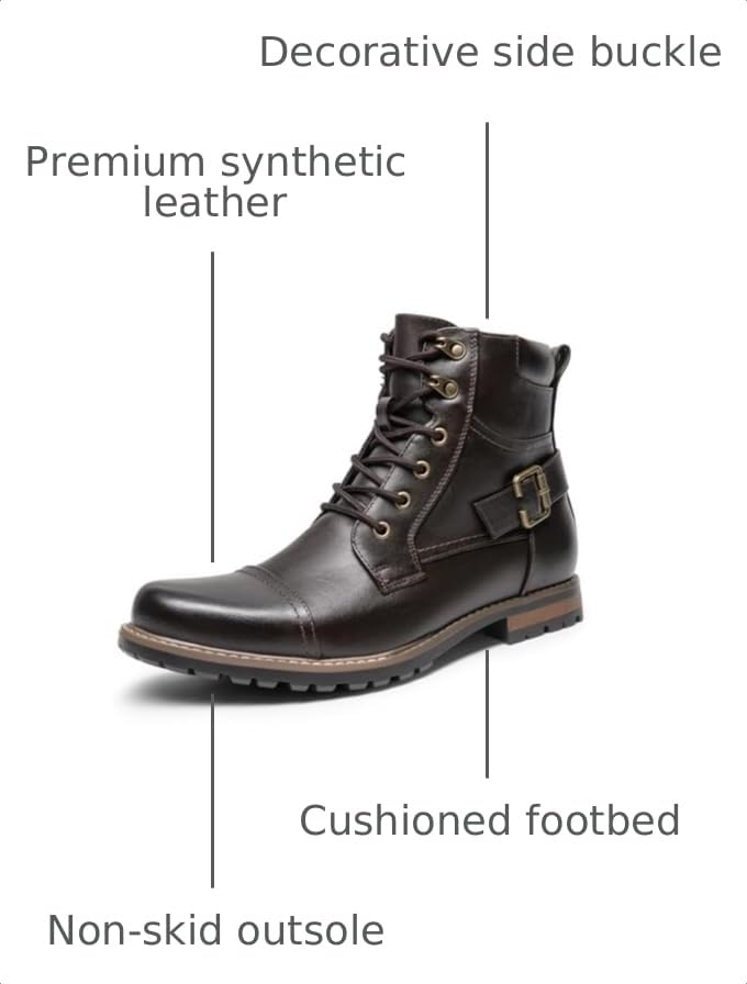 Image of Bruno Marc Men's Motorcycle Combat Boots
