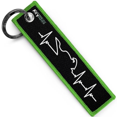 KEYTAILS Keychains Premium Quality Key Tag for Motorcycle Car Scooter ATV UTV [Sportbike - Heartbeat]
